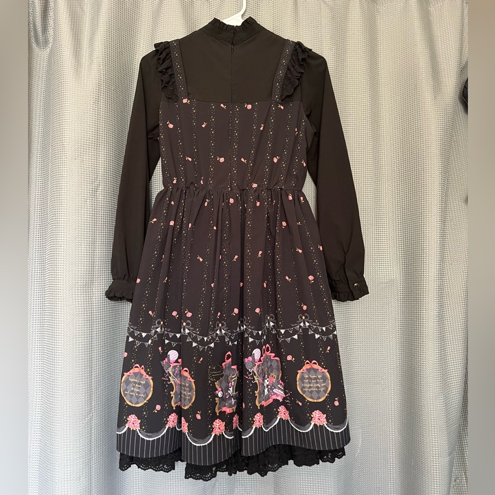 KUROMI Dress M/L Cosplay Anime Goth Emo Black Sanrio Smiles